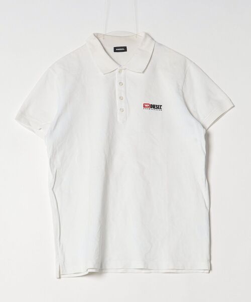 DIESEL（ディーゼル） ワンポイント半袖ポロシャツ L ホワイト メンズ 