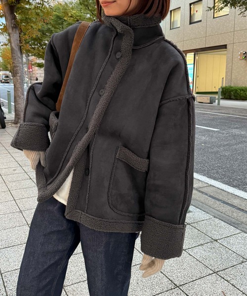 「CANAL JEAN」 ジャケット ONE SIZE チャコールグレー レディースの画像