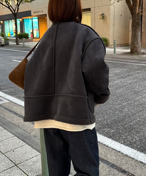 「CANAL JEAN」 ジャケット ONE SIZE チャコールグレー レディースの画像
