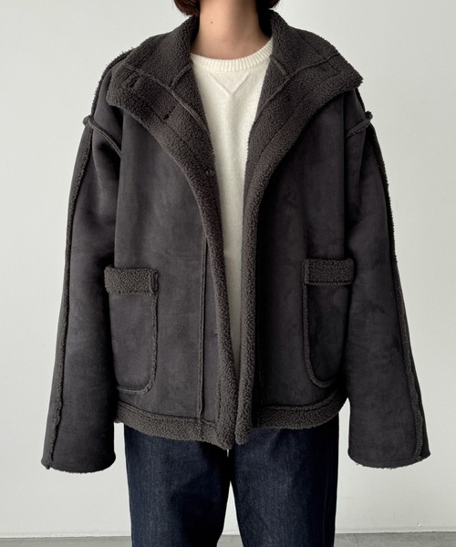 「CANAL JEAN」 ジャケット ONE SIZE チャコールグレー レディースの画像