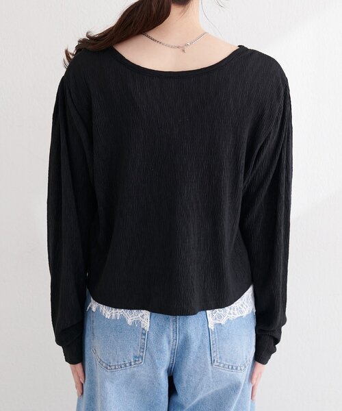 【NATURAL】クレープ コットン カーディガン natural couture カーディガン ランダムクレープカットソー2WAYカーデ