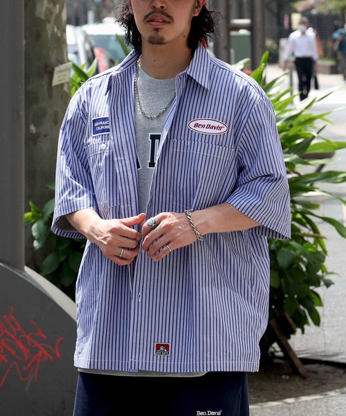 「BEN DAVIS」 半袖シャツ M イエロー メンズ_画像5