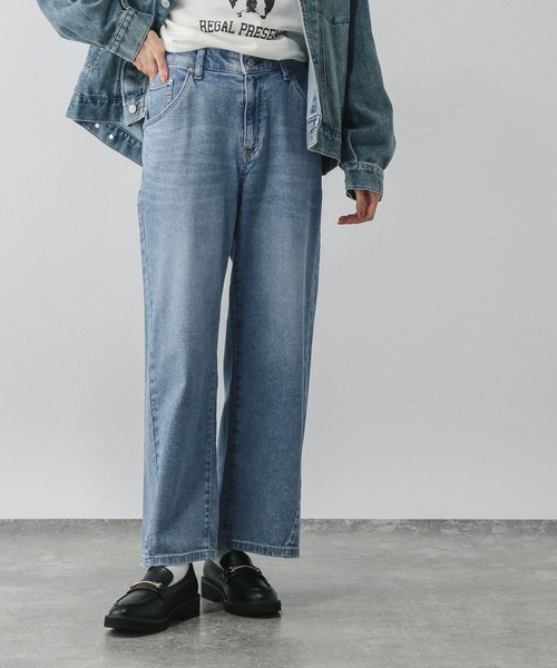 「GLOBAL WORK」 デニムパンツ MEDIUM サックスブルー レディース_画像5