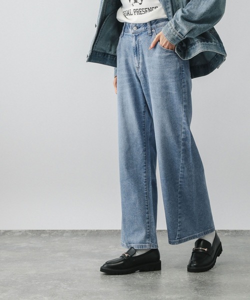 「GLOBAL WORK」 デニムパンツ MEDIUM サックスブルー レディース_画像6