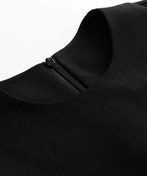 「SMILE ORCHID」 7分袖ワンピース M ブラック レディース_画像2