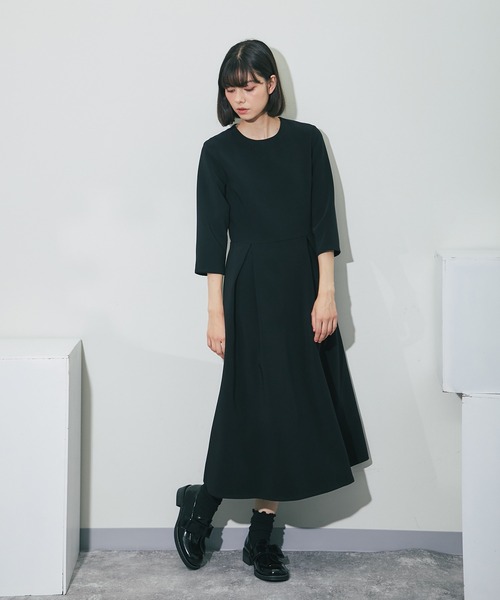「SMILE ORCHID」 7分袖ワンピース M ブラック レディース_画像8