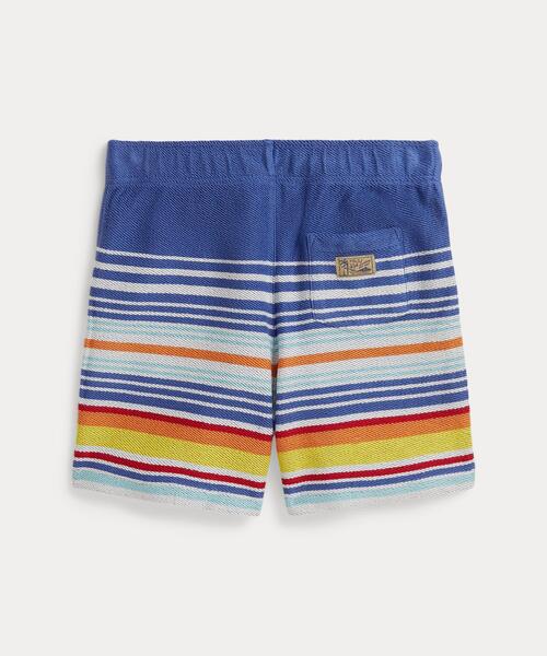 パンツ ストライプド コットン テリー ショートパンツ キッズ 子供服 男の子の画像