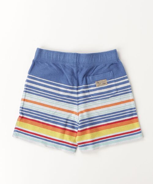 パンツ ストライプド コットン テリー ショートパンツ キッズ 子供服 男の子の画像
