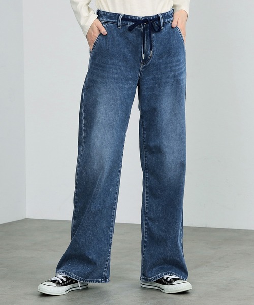 「EDWIN」 デニムパンツ SMALL ライトインディゴブルー レディース_画像2