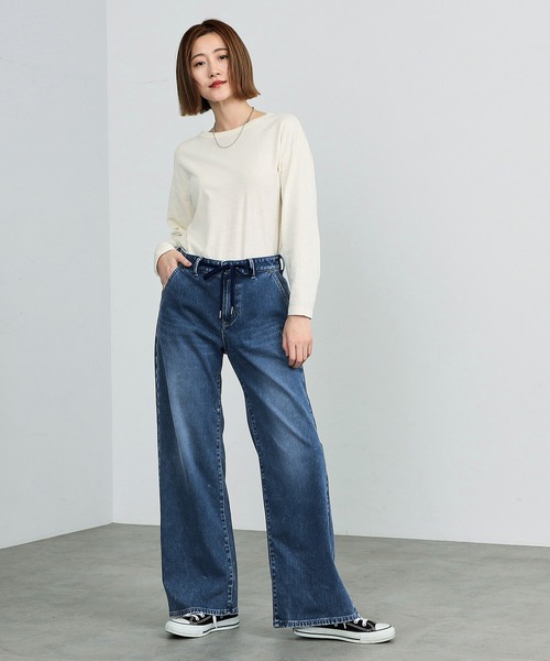 「EDWIN」 デニムパンツ SMALL ライトインディゴブルー レディース_画像7