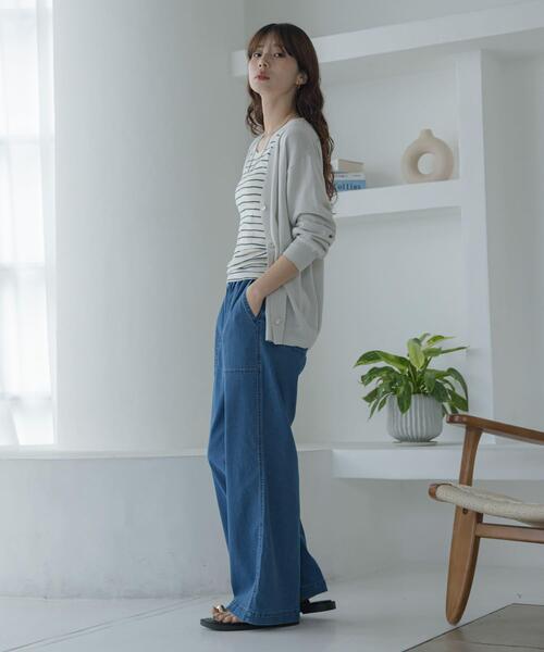 ジーンズ デニム デニムパンツ 接触冷感デニムベイカーパンツ レディースの画像