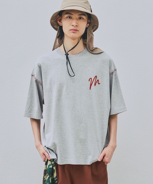 LAKOLE（ラコレ） tシャツ Bロゴ配色ステッチT / 672856 メンズ