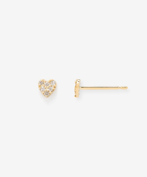 ピアス K18 イエローゴールド ダイヤモンド ハート ピアス BLOOM/ブルーム レディースの画像