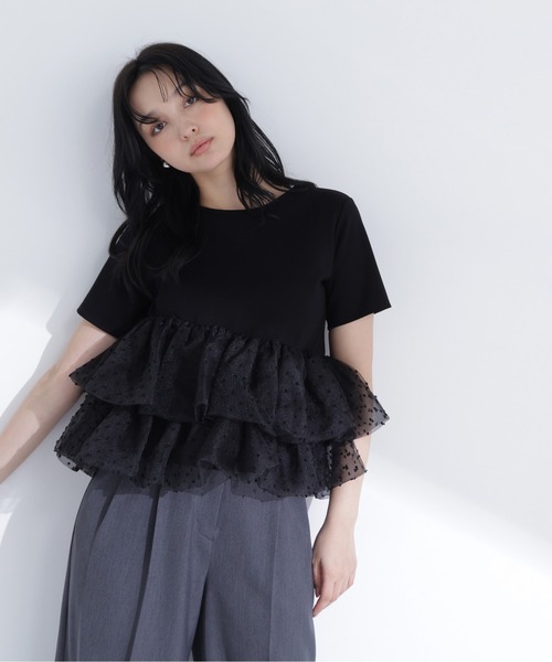 tシャツ 「追加生産予約」カットドビーティアードカットソー レディースの画像