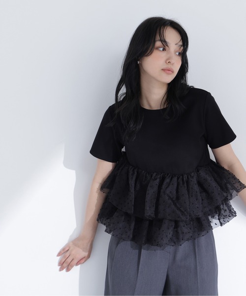 tシャツ 「追加生産予約」カットドビーティアードカットソー レディースの画像