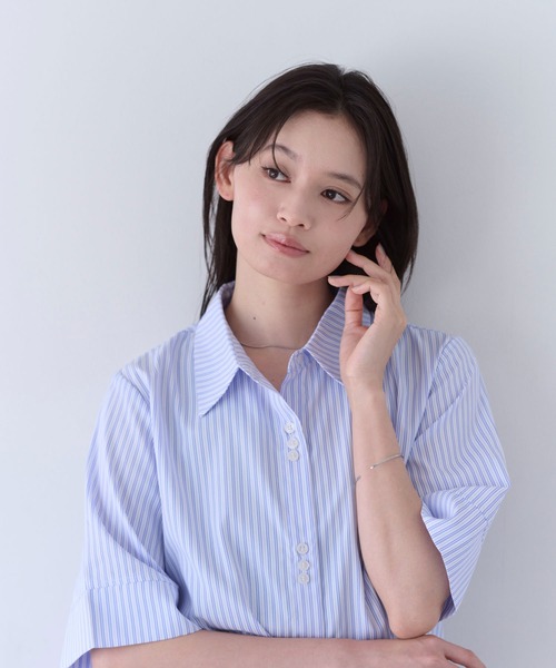 SOYEN セットアップ 夏 ストライプシャツスカートセットアップ