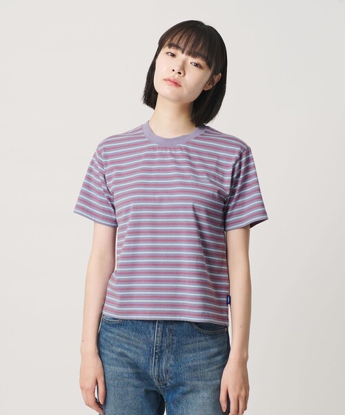 N!ce SHOP 半袖ボーダーTシャツ ネイビー XS ナイス NICE NICE WEATHER tシャツ 半袖 「NICE WEATHER」ウィメンズ ボーダー