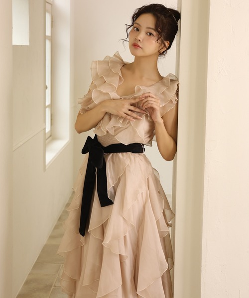 Seemi.by NICE CLAUP ワンピース 夏 フリルロングワンピース