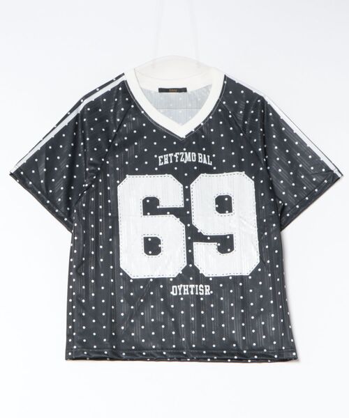 tシャツ 半袖 ドット柄ナンバリングオーバースポーツ T シャツ
