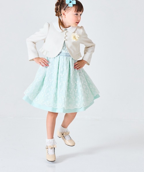 ショパンワンピース　フォーマルワンピース　半袖　発表会　120cm ミント CHOPIN（ショパン） 「KIDS」半袖ワンピース 120cm ミント キッズ