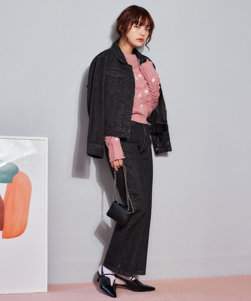 「mysty woman」 ブーツカットデニムパンツ MEDIUM インディゴブルー レディース_画像3