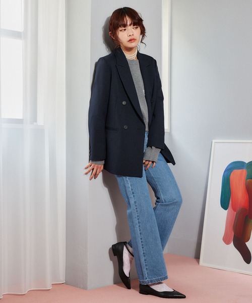「mysty woman」 ブーツカットデニムパンツ MEDIUM インディゴブルー レディース_画像5