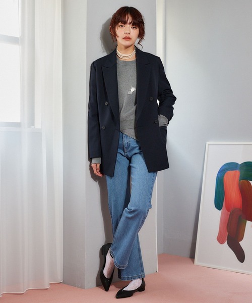 「mysty woman」 ブーツカットデニムパンツ MEDIUM インディゴブルー レディース_画像6