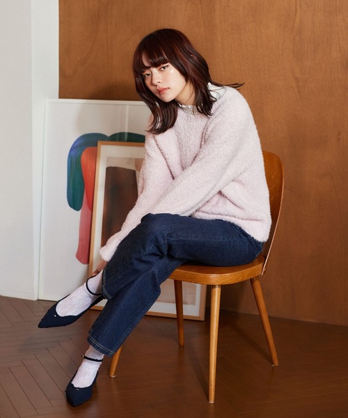 「mysty woman」 ブーツカットデニムパンツ MEDIUM インディゴブルー レディース_画像9