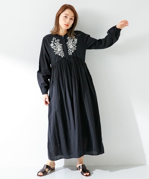「URBAN RESEARCH Sonny Label」 長袖ワンピース FREE ブラック レディース_画像9