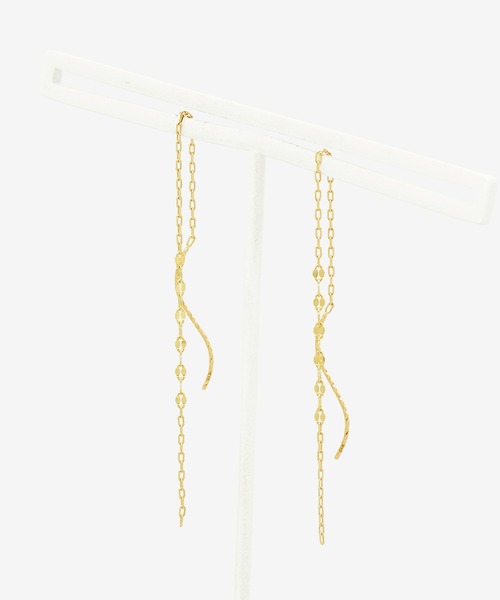 BLOOM スカルチェーンピアス 10K BLOOM（アクセサリー） ピアス K10 イエローゴールド チェーン