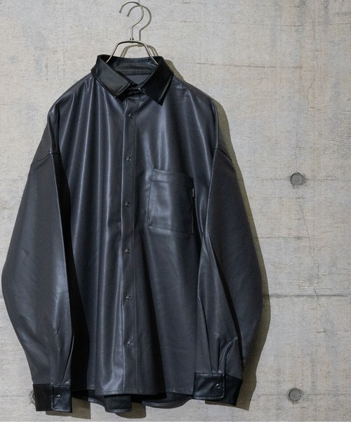 レザーシャツ AZUL BY MOUSSY | フェイクレザーシャツ (シャツ・ブラウス ) |SHEL