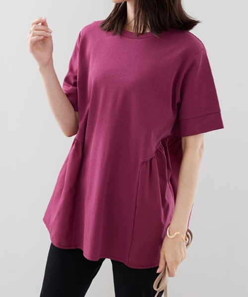 BELLUNA PLUS（ベルーナプラス） チュニック ギャザー切替デザイン細