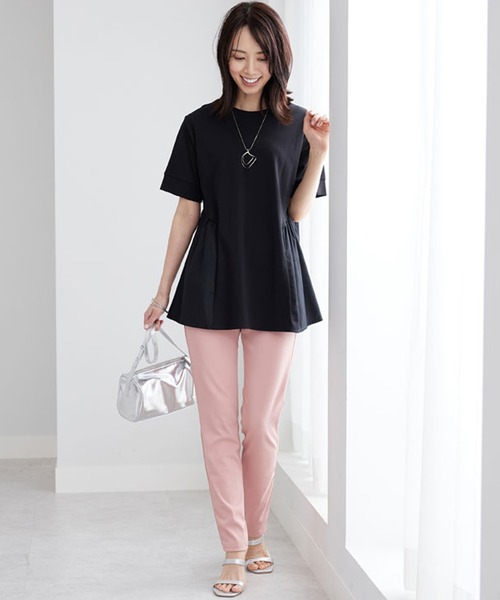 BELLUNA PLUS（ベルーナプラス） チュニック ギャザー切替デザイン細