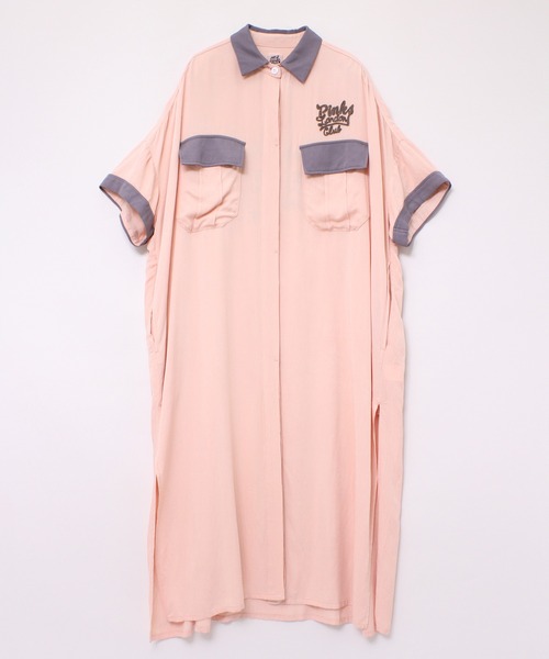 RNA（アールエヌエー） シャツワンピース D1604 PINK MOTEL カラー