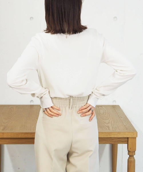 tiptop tシャツ テレコハイネックカットソー レディース