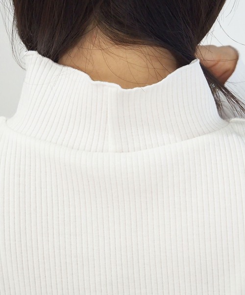 tシャツ テレコ タートルネックカットソー レディース tiptop tシャツ テレコハイネックカットソー レディース