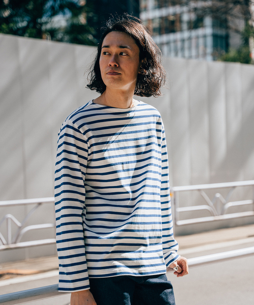 LOOPWHEELER for LOWERCASEリラックスボーダーバスクシャツ LOOPWHEELER tシャツ 「LOOPWHEELER for LOWERCASE」別注