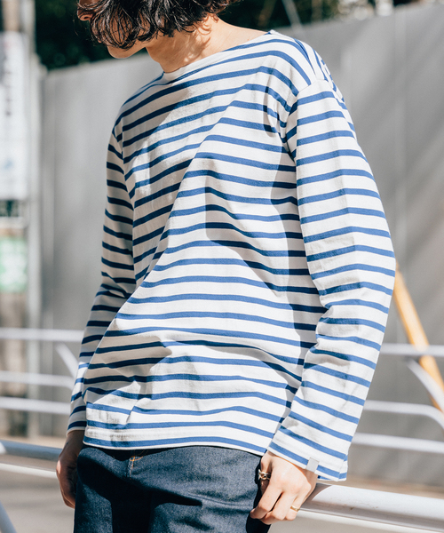 LOOPWHEELER for LOWERCASEリラックスボーダーバスクシャツ LOOPWHEELER tシャツ 「LOOPWHEELER for LOWERCASE」別注