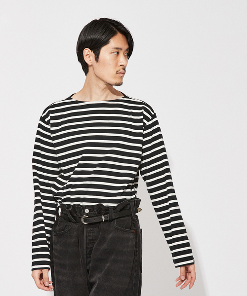 LOOPWHEELER クラシックボーダー 吊り天竺 リラックスフィットTシャツ LOOPWHEELER tシャツ 「LOOPWHEELER for LOWERCASE」別注