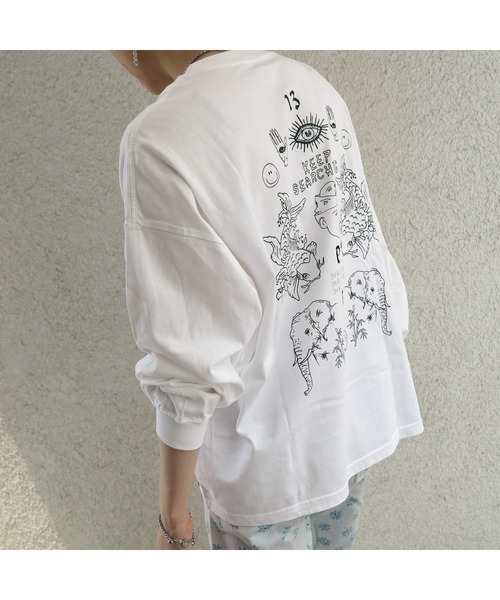 tシャツ 「kocea」TATOO GRAPHIC TEE (ロングスリーブ)(MA) レディース メンズ TONE tシャツ 「kocea」TATOO GRAPHIC TEE (ロングスリーブ)(MA