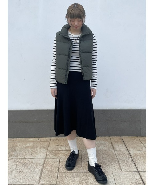 GAP ダウンベスト ダウン ビッグ パフ クロップドベスト