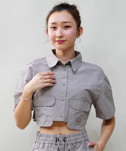stussy × dickies ワークシャツショート丈