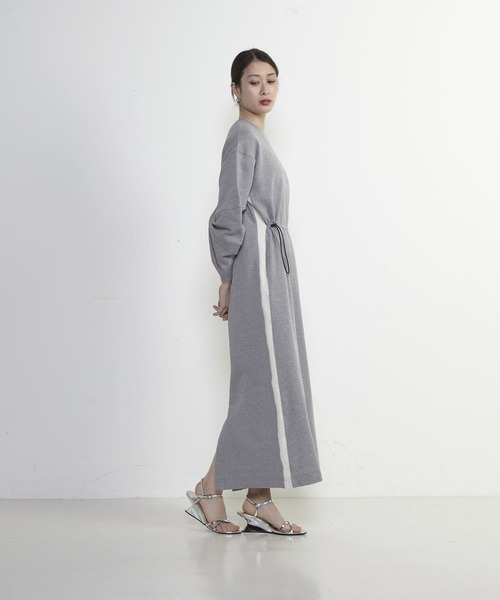 SOFFITTO（ソフィット） ワンピース 前ドローストリング配色ワンピース