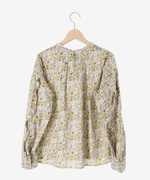 ブラウス シャツ Perle Peche フラワー柄スリーブフリルブラウス レディース le.coeur blanc ブラウス シャツ Perle Peche フラワー柄