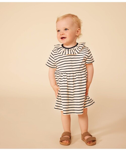 PETIT BATEAU（プチバトー） ワンピース ボーダー半袖ワンピース 