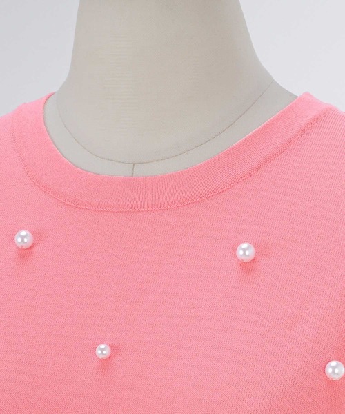 【新品】Prima Scherrerパール付きサマーニット S プリマシェレル Prima Scherrer（プリマシェレル） ニット セーター パール付き サマー