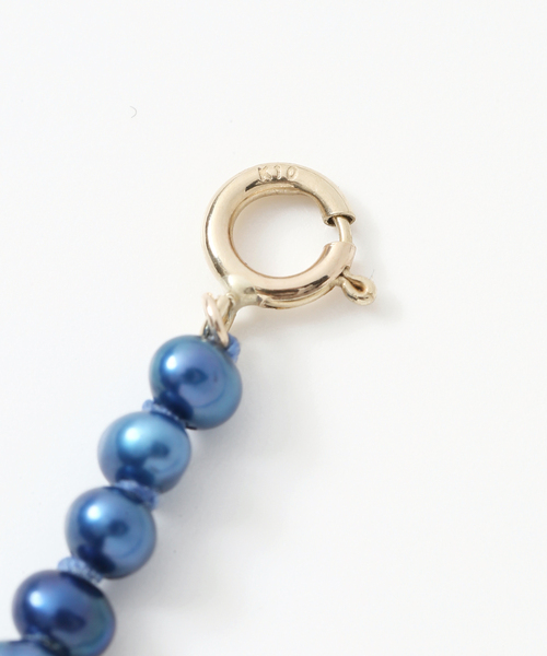 Lilas ネックレス インディゴパール3mmサークルダイヤネックレス K10