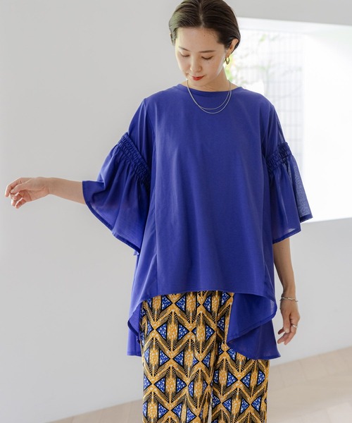 LEPSIM（レプシィム） tシャツ 異素材フリルチュニック 114443