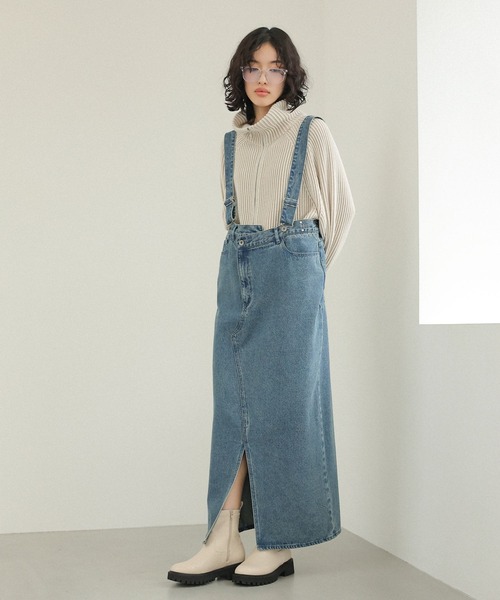 ◆専用◆overall リメイクデニムパッチワークジャンパースカートmikeda LEPSIM ジャンパースカート マルチリメイクデニムジャンパースカート