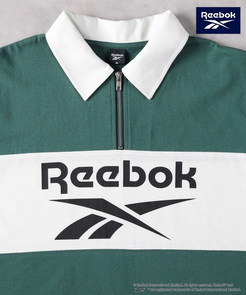 Reebok ストライプ柄 ポロシャツ Reebok ストライプ ポロシャツ | ブラック | FARFETCH JP